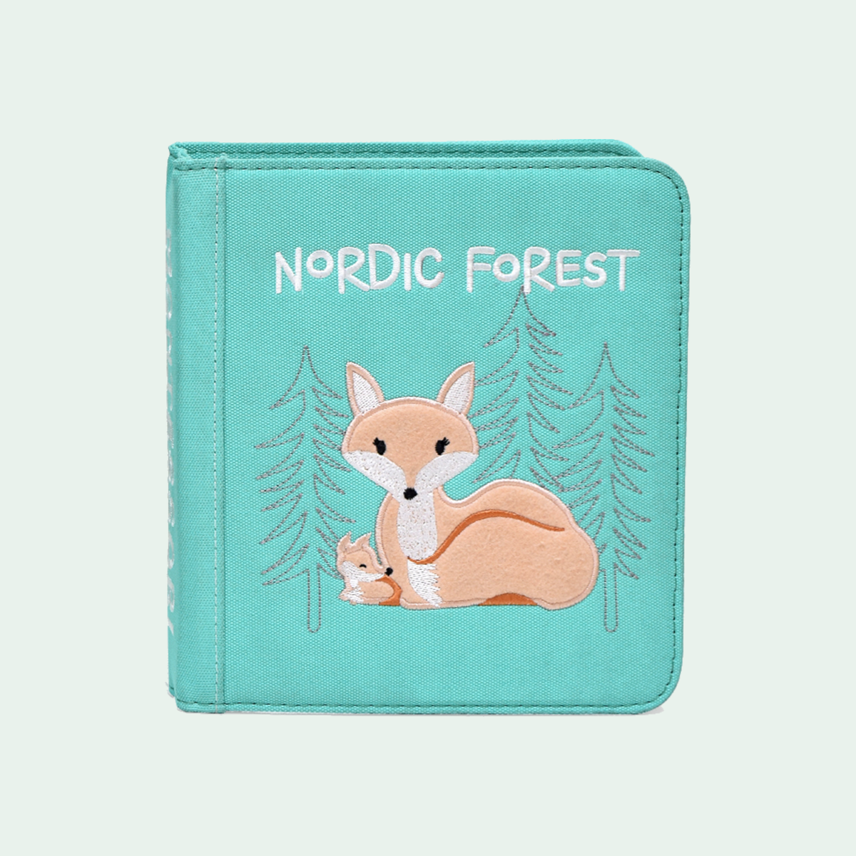 My First Book Nordic Forest quiet book – closed book with fox family on a soft forest background